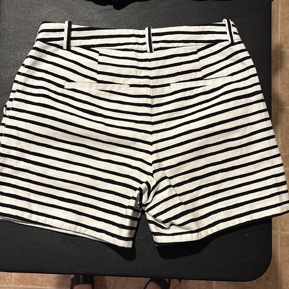 J Crew Black and White Stripe High Rise Shorts - Picture 4 of 8